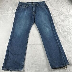 Lucky Brand 363 New Vintage Straight Jeans Mens 36x32 Blue Y2K Grunge Streetwear